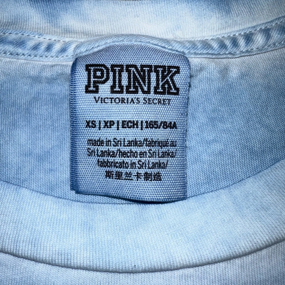 Victoria's Secret PINK Campus Tee Shirt Powder Blue XS - Picture 4 of 6